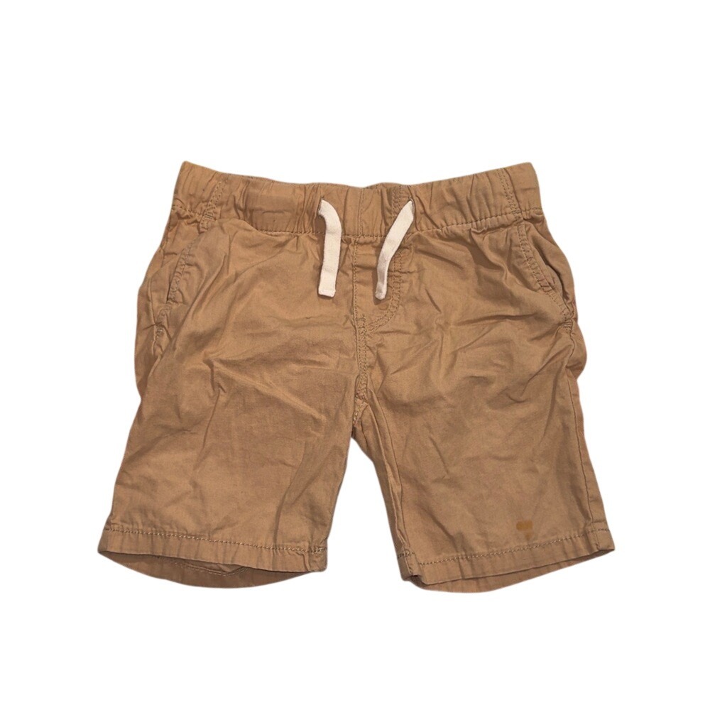H&M Boys Tan Khaki Elastic Waist Shorts Kids Size 4T Drawstring Casual Cotton